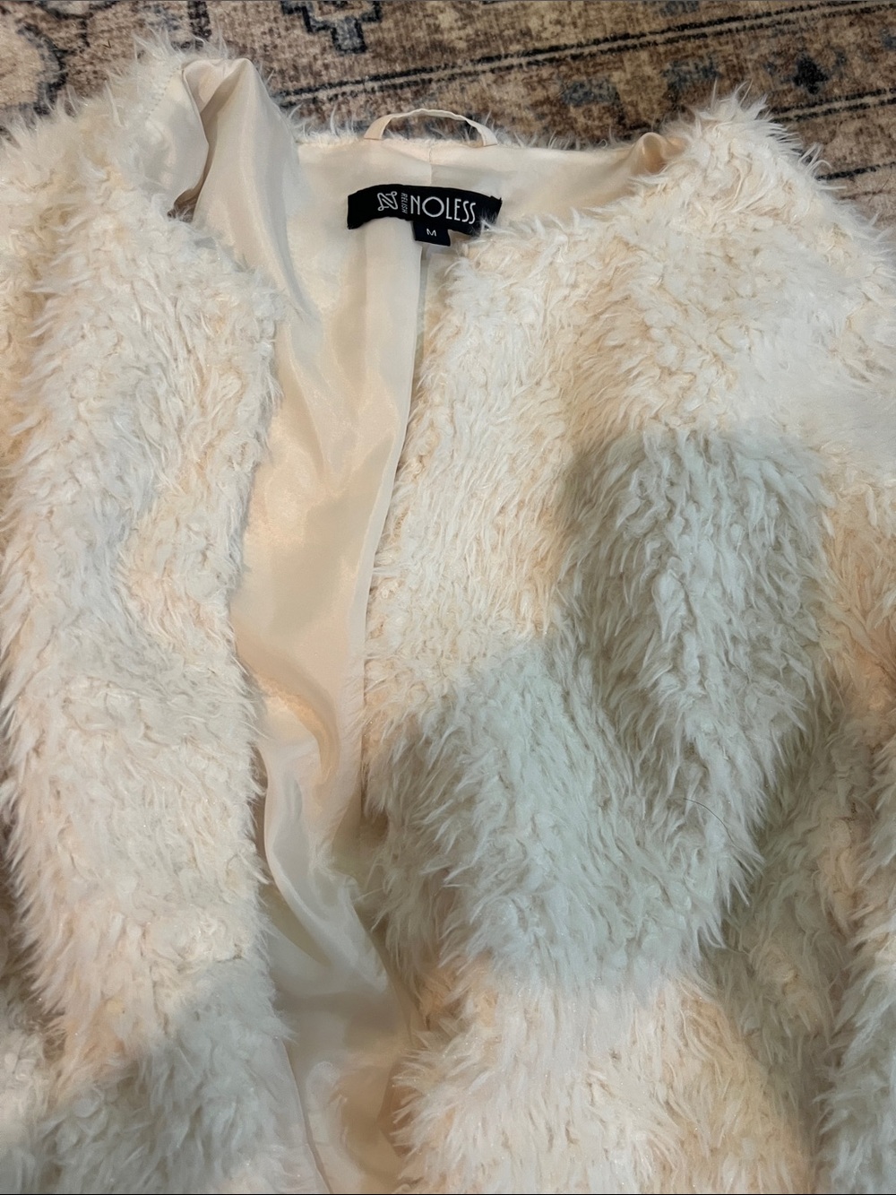 Noli Cream Faux Fur Teddy Jacket